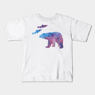 Bear and salmon Kids T-Shirt